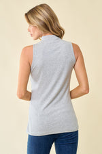 Load image into Gallery viewer, Mock neck knit tank- Heather Grey
