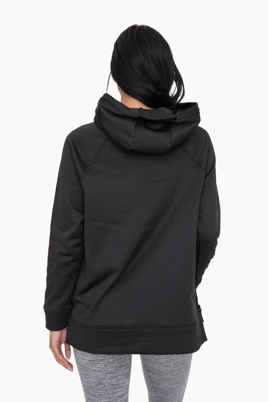 Pullover with side zipper-Black