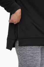 Load image into Gallery viewer, Pullover with side zipper-Black
