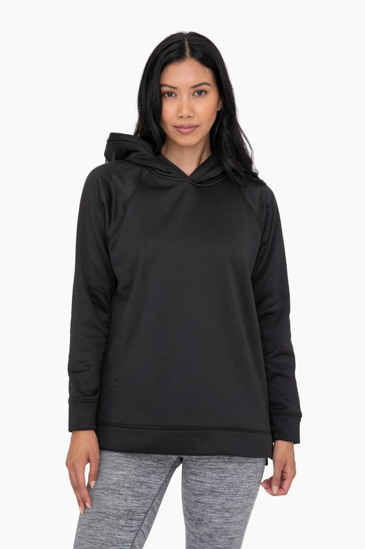 Pullover with side zipper-Black