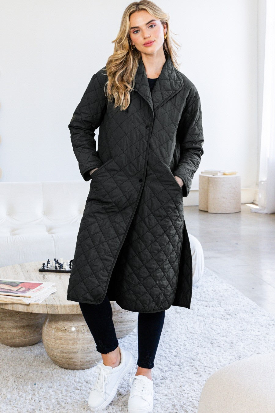 Quilted Long Puffer Coat