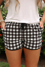 Load image into Gallery viewer, Black Gingham Everyday Shorts
