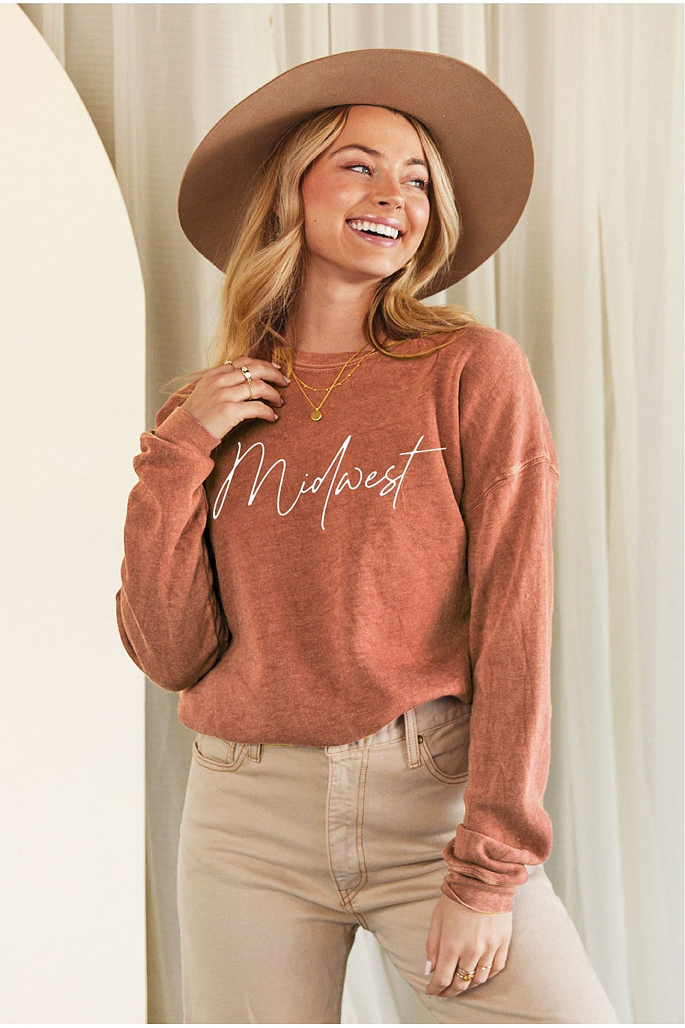 Midwest mineral graphic sweatshirt- Pumpkin