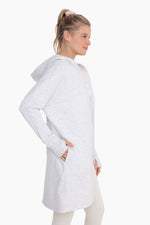 Load image into Gallery viewer, Longline Fleece Cardigan with Hood
