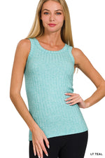 Load image into Gallery viewer, Ribbed scoop neck tank
