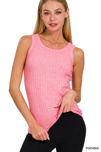 Ribbed scoop neck tank