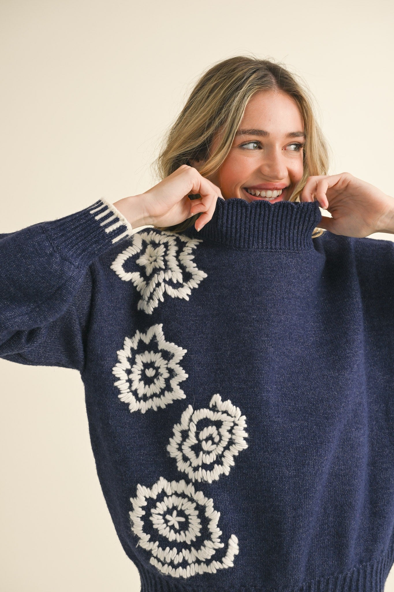 Floral Stitch sweater