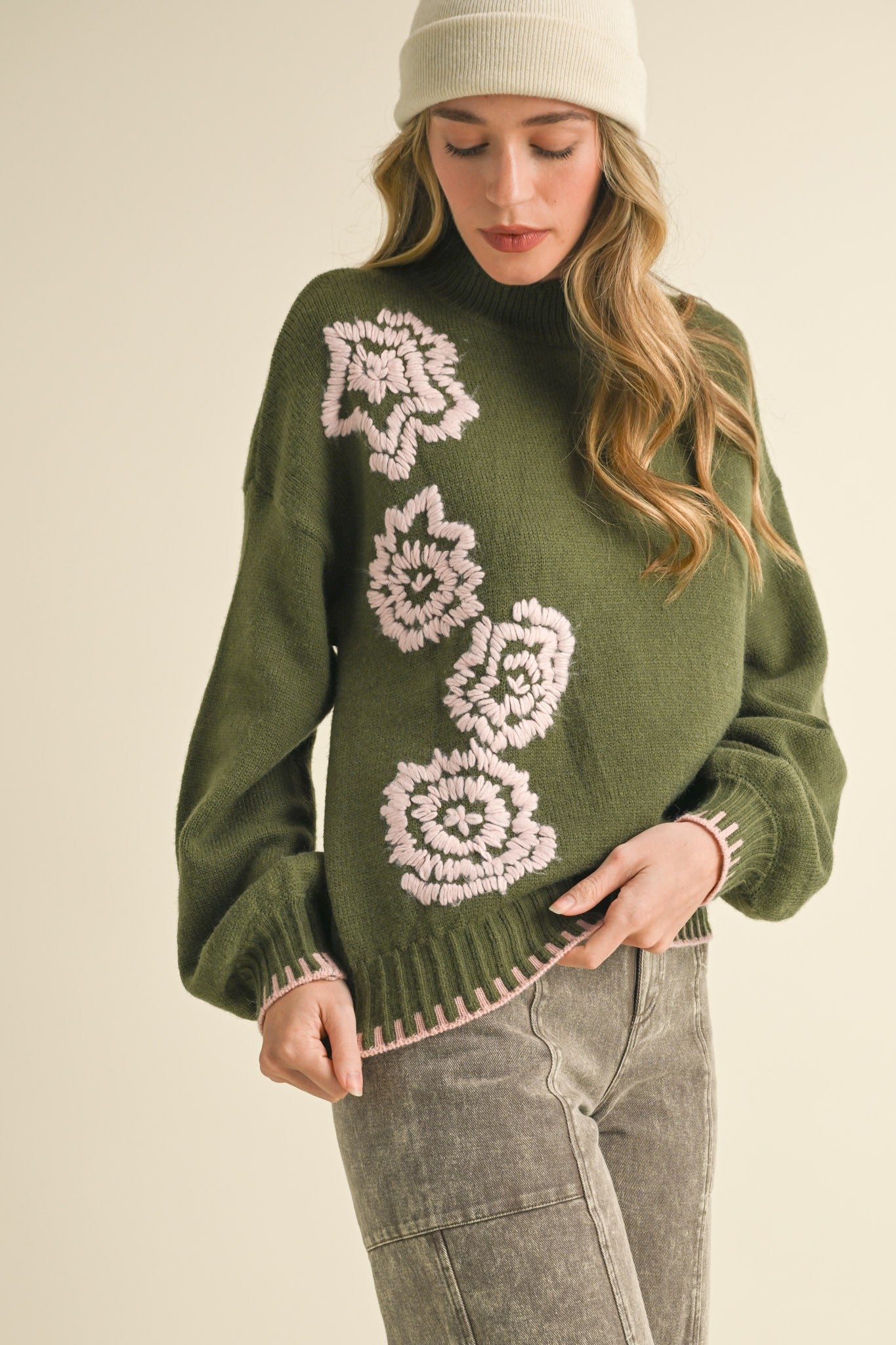 Floral Stitch sweater