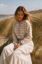 Load image into Gallery viewer, Lace &amp; Stripe Sweater
