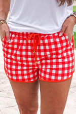 Load image into Gallery viewer, Red Gingham Everyday Shorts
