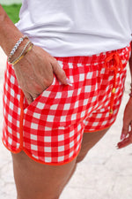 Load image into Gallery viewer, Red Gingham Everyday Shorts
