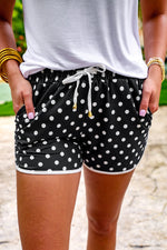 Load image into Gallery viewer, Black Polka Dot Everyday Shorts
