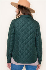 Load image into Gallery viewer, Hunter Green Quilt Shacket
