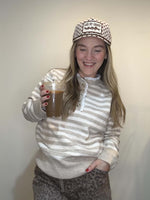 Load image into Gallery viewer, Lace &amp; Stripe Sweater
