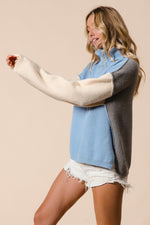 Load image into Gallery viewer, Turtleneck Color Block Sweater
