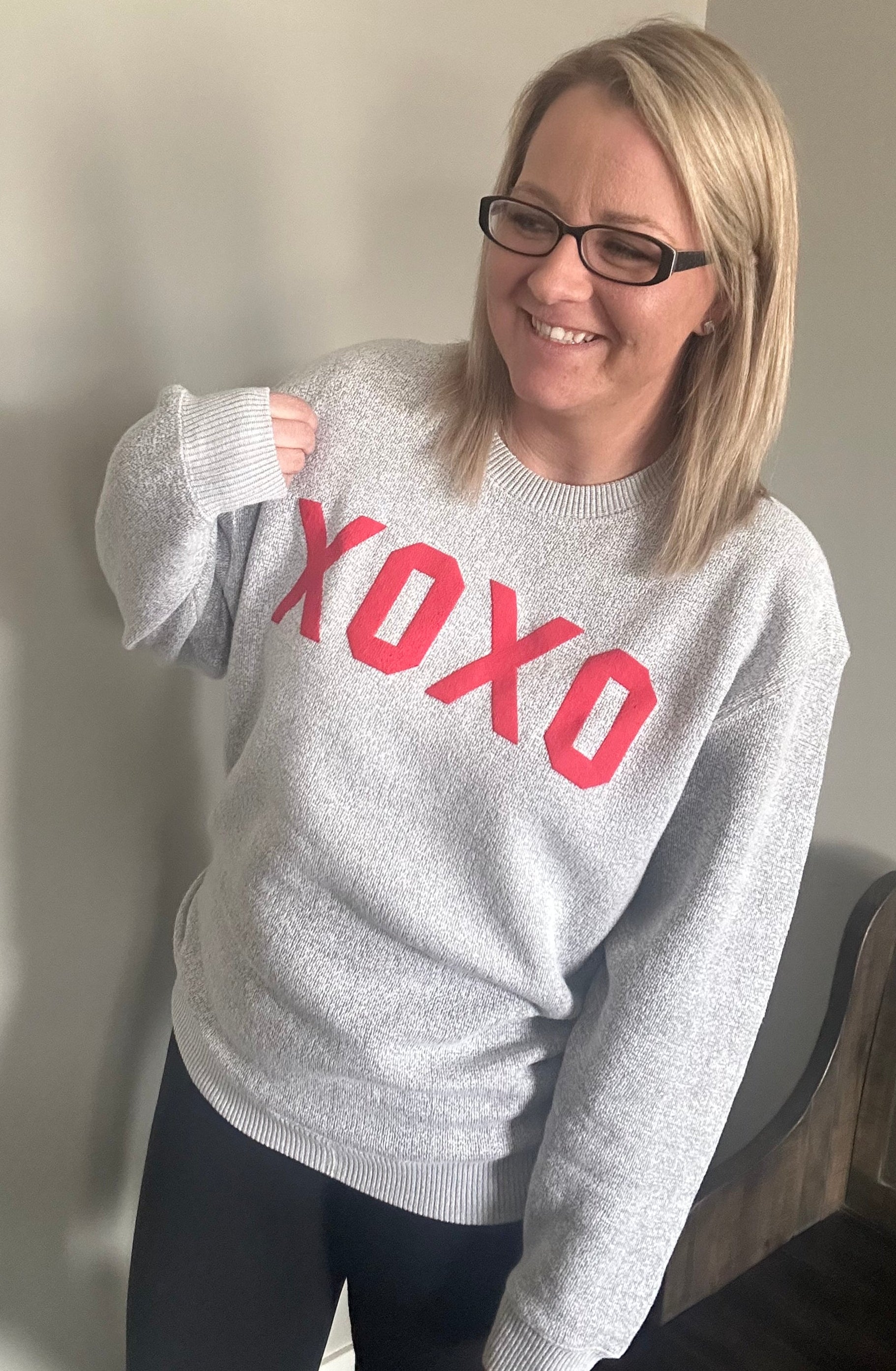 XOXO Puff Knit Sweater