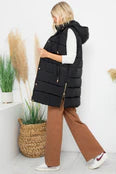 Puffer vest with hood- Black
