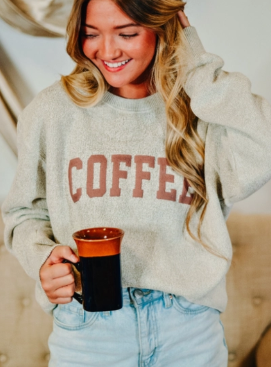 Coffee Puff Knit Crewneck