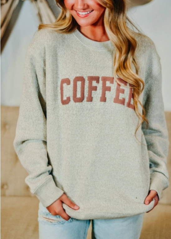 Coffee Puff Knit Crewneck