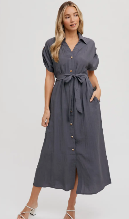 Roll Sleeve Dress