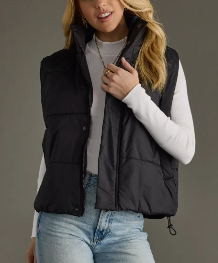 Quilted Vest- Black