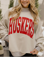 Load image into Gallery viewer, HUSKERS Reversible Mock Neck sweatshirt
