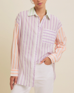 Load image into Gallery viewer, Stripe Color mix Button up
