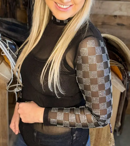 Meshed Out- Checked in Black