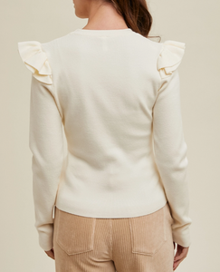 Ruffle Sleeve Sweater
