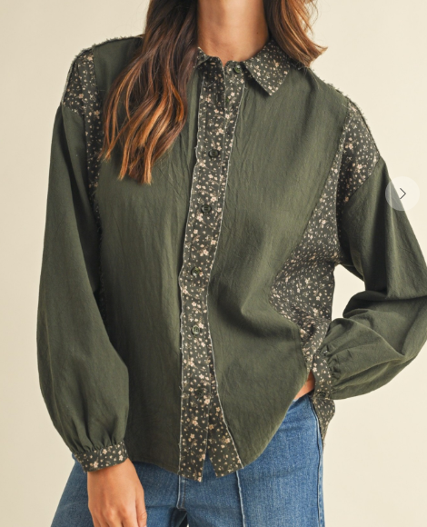 Ditsy Button Down