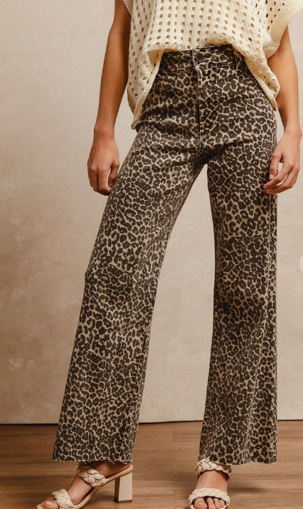 Leopard HR Flare Jeans