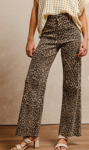 Leopard HR Flare Jeans