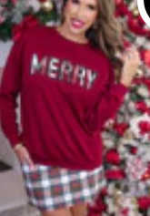 Merry Plaid Match Pullover
