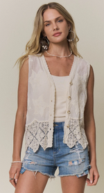 Load image into Gallery viewer, Boho Lace Button Top
