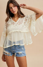 Load image into Gallery viewer, Bell Sleeve Floral Blouse
