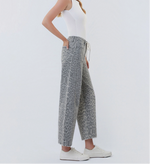 Load image into Gallery viewer, Drawstring Leopard Barrel Jeans
