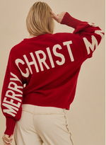 Load image into Gallery viewer, Relaxed Christmas lettering Sweater
