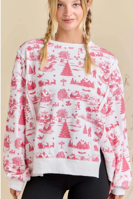 Toile print oversized Sweatshirt