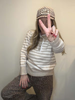 Load image into Gallery viewer, Lace &amp; Stripe Sweater
