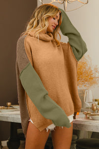 Turtleneck Color Block Sweater