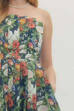 Load image into Gallery viewer, Floral strapless midi
