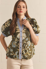 Load image into Gallery viewer, Floral Print Puff Sleeve Blouse
