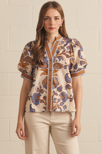 Load image into Gallery viewer, Floral Print Puff Sleeve Blouse
