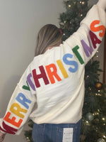 Load image into Gallery viewer, Relaxed Christmas lettering Sweater
