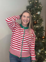 Load image into Gallery viewer, Holiday Stripe Cardigan
