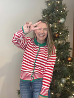 Load image into Gallery viewer, Holiday Stripe Cardigan
