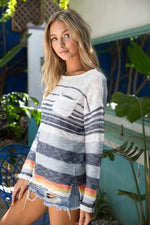 Load image into Gallery viewer, Striped Color Sweater
