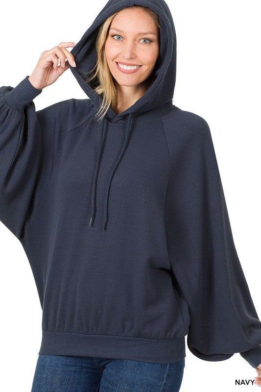 Relaxed Fit Comfort Hoodie- Navy
