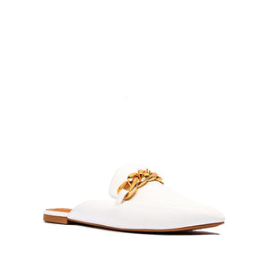White leather mule