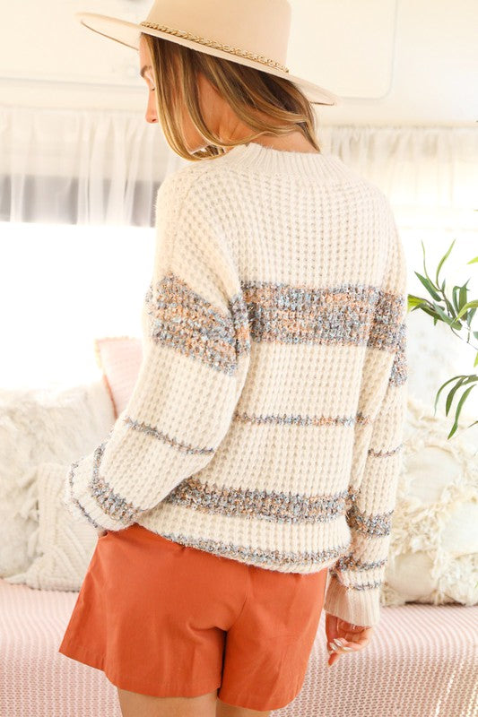Tweed Color Block Sweater